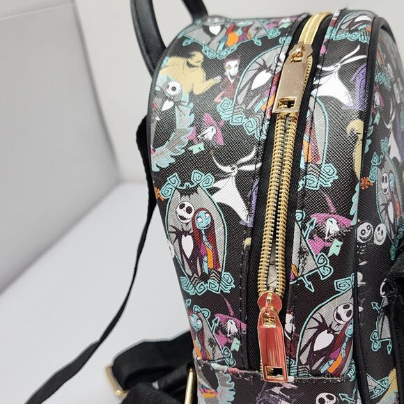 The Nightmare Before Christmas 10" Faux Leather Backpack  All Over Print - Picture 10 of 13